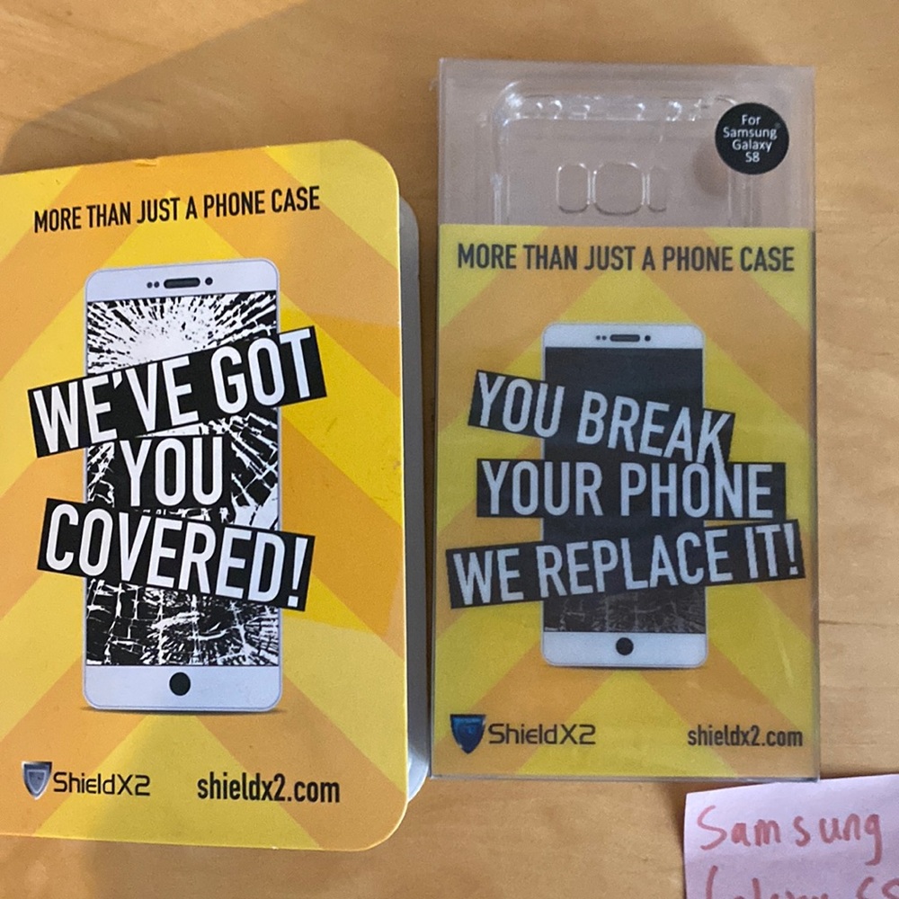 ShieldX2 clear case for Samsung galaxy S8 with tempered glass!